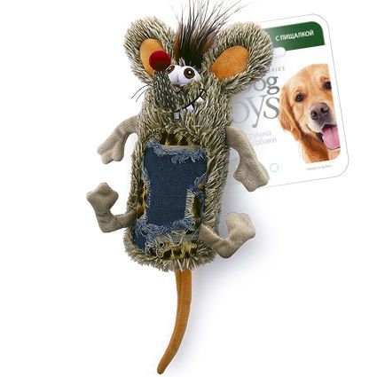Игрушка для собак GiGwi мышь с пищалкой