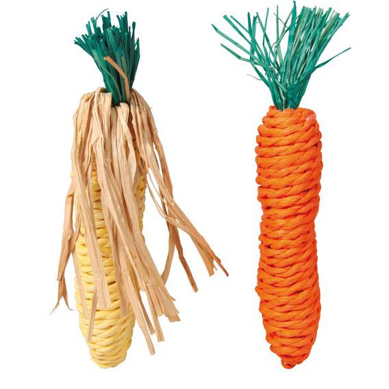 Игрушка для грызунов Trixie морковь и кукуруза 2 шт.