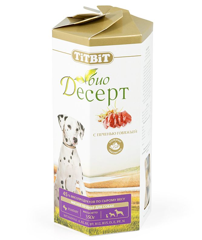 Печенье для собак TiTBiT Био-Десерт с печенью 0,35 кг.