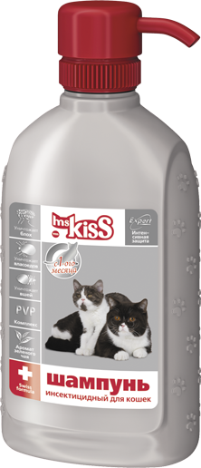 Шампунь для кошек и котят Ms.Kiss Инсектицидный от паразитов 200 мл.