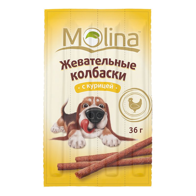 Лакомство для собак Molina куриные колбаски 0,036 кг.