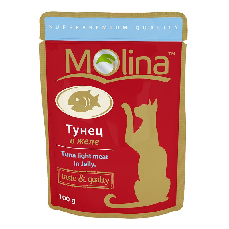 Паучи для кошек Molina тунец в желе 0,1 кг.