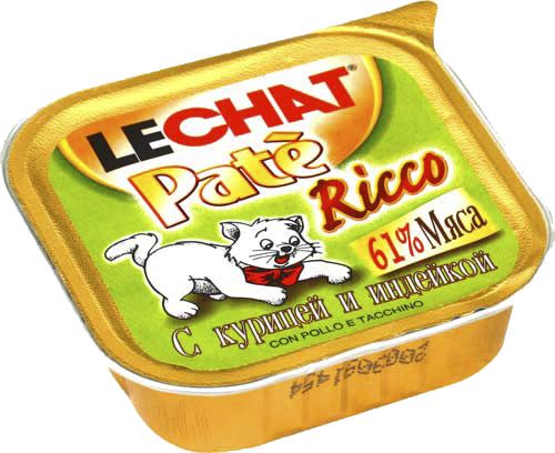Консервы для кошек Lechat с курица и индейка 0,1 кг.
