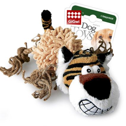 Игрушка для собак GiGwi тигр с пищалкой