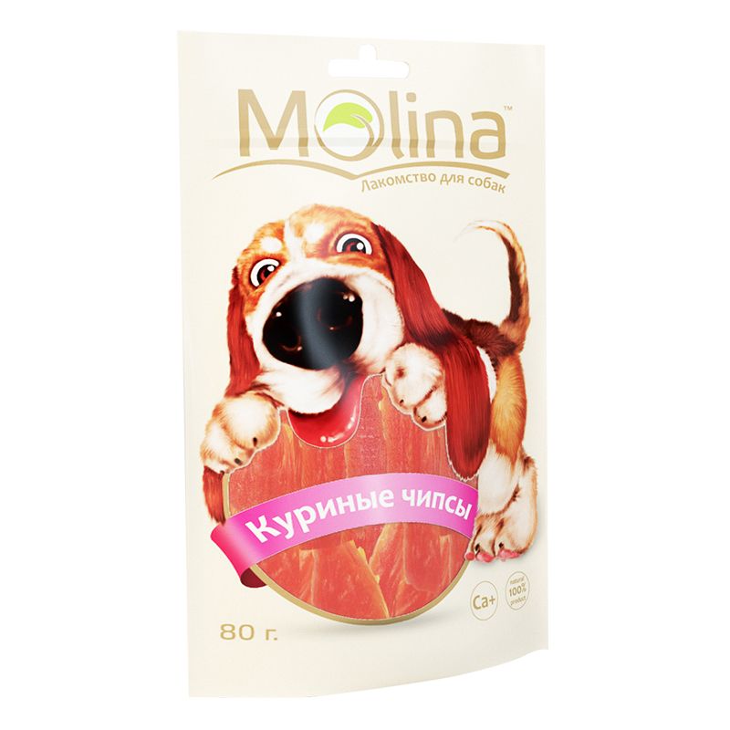 Лакомство для собак Molina куриные чипсы 0,08 кг.
