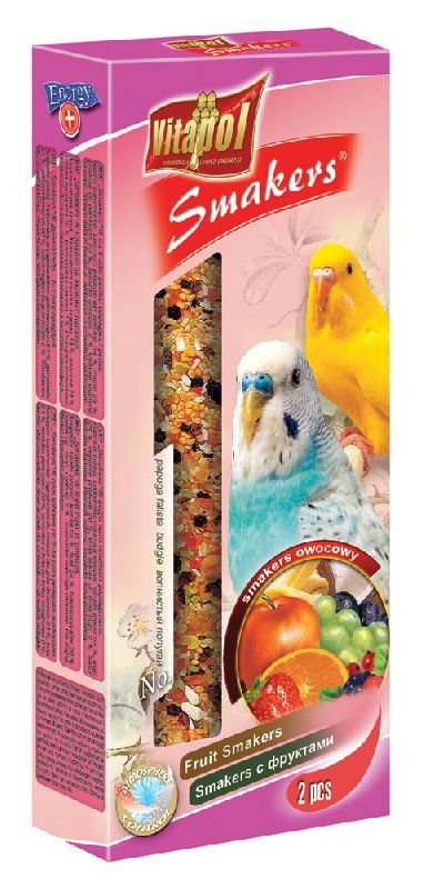 Лакомство для волнистых попугаев Vitapol Smakers с фруктами 90 г.