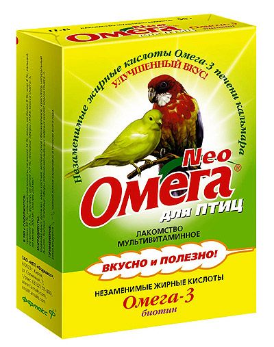 Витаминное лакомство для птиц Омега NEO биотин 50 г.