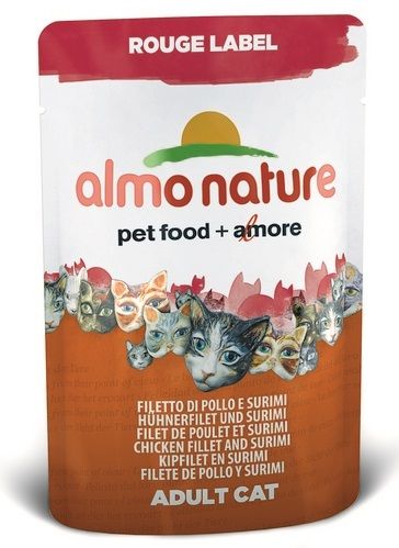 Паучи для кошек Almo Nature Rouge Label Chicken Fillet&Surimi 0,055 кг.