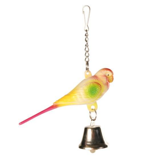 Игрушка для птиц Trixie попугай с колокольчиком пластик