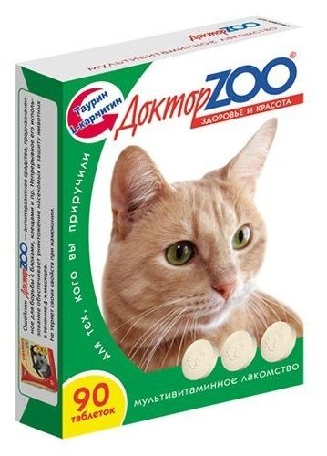 Витаминное лакомство для кошек Доктор Zoo Здоровье и красота 90 таб.