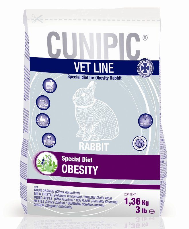 Корм для кроликов CUNIPIC Vet Line Rabbit Obesity 1,4 кг.