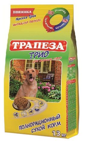 Сухой корм для собак Трапеза Трио 13 кг.