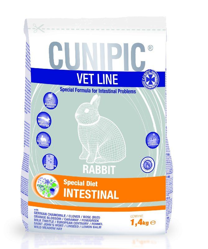 Корм для кроликов CUNIPIC Vet Line Rabbit Intestinal 1,4 кг.