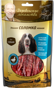 Утиная соломка для собак Деревенские лакомства 0,1 кг.