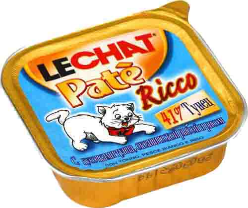 Консервы для кошек Lechat с тунцом, океанической рыбой и рисом 0,1 кг.
