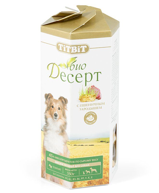 Печенье для собак TiTBiT Био-Десерт с пшеничным зародышем 0,35 кг.
