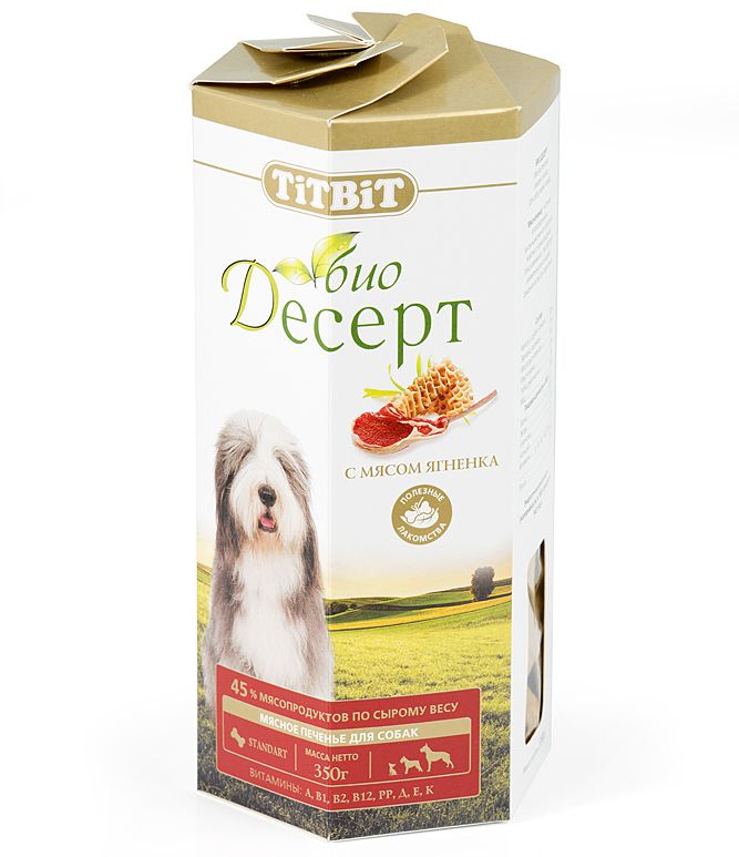 Печенье для собак TiTBiT Био-Десерт с ягненком 0,35 кг.