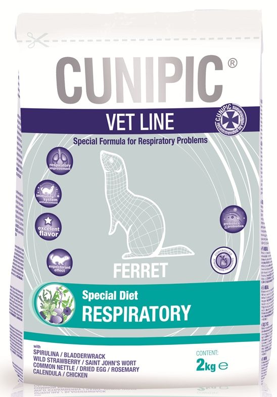 Корм для хорьков CUNIPIC Vet Line Ferrets Respiratory 2 кг.