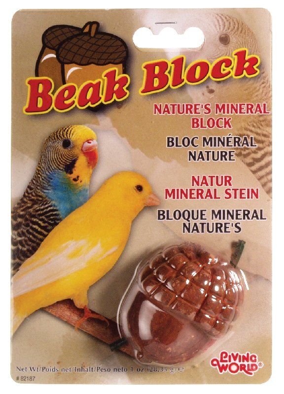 Минеральный камень для птиц Living World Beak Block Желудь