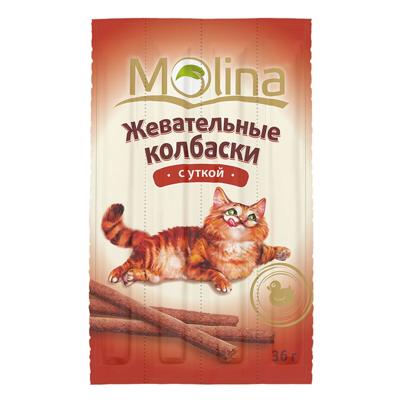 Лакомство для кошек Molina колбаски из утки 0,036 кг.