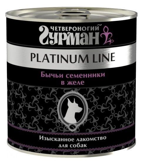 Консервы для собак Четвероногий Гурман Platinum Line бычьи семенники 0,24 кг.