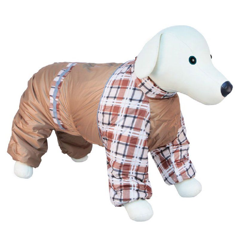 Дождевик-комбинезон для собак DEZZIE Такса Большая с флисовой подкладкой