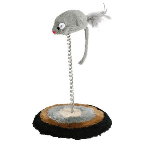 Игрушка для кошек Trixie Мышка на подставке и пружине
