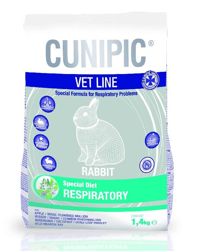 Корм для кроликов CUNIPIC Vet Line Rabbit Respiratory 1,4 кг.