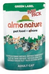 Паучи для кошек Almo Nature Green Label Raw Pack Cat Skip Jack Tuna Fillet 0,055 кг.