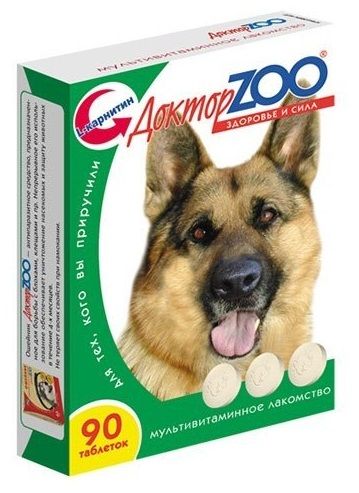 Витаминное лакомство для собак Доктор Zoo Здоровье и сила 90 таб.