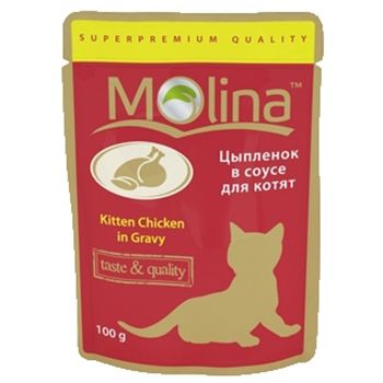 Паучи для котят Molina цыпленок в соусе 0,1 кг.