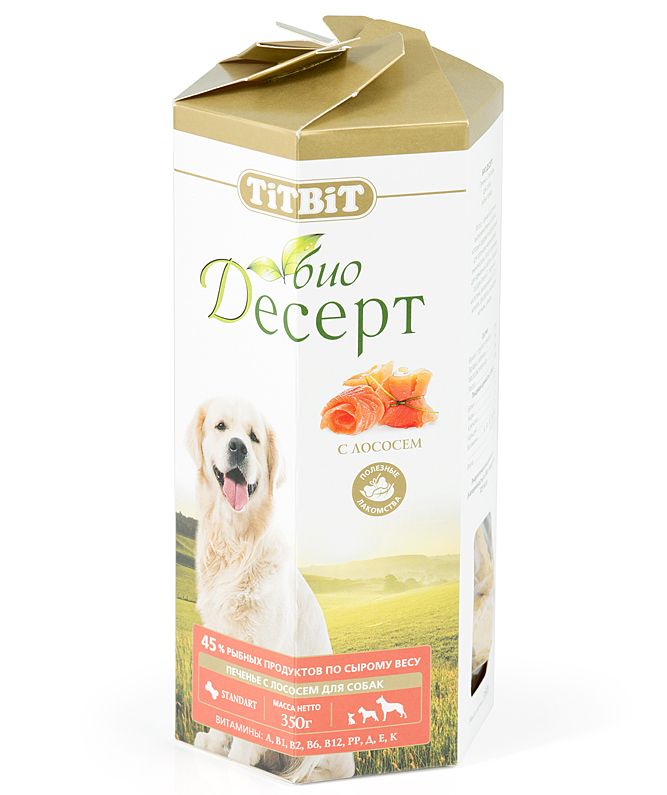 Печенье для собак TiTBiT Био-Десерт с лососем 0,35 кг.