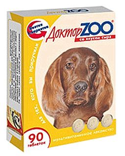 Витаминное лакомство для собак Доктор Zoo со вкусом сыра 90 таб.