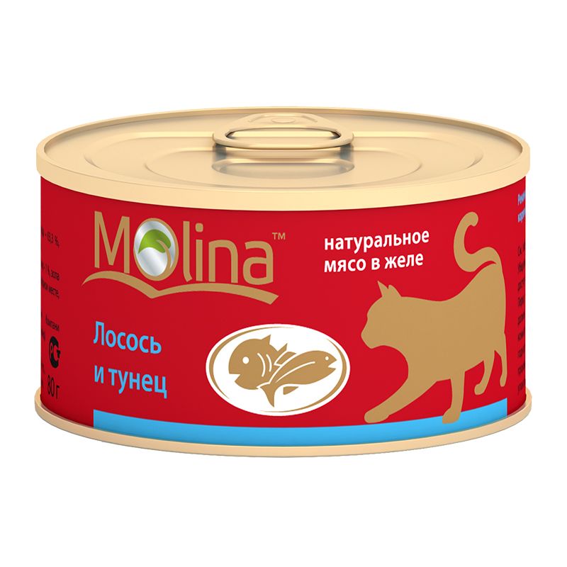Консервы для кошек Molina лосось и тунец 0,08 кг.