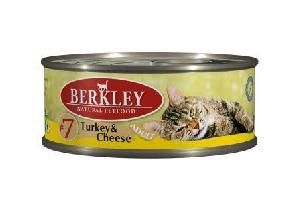 Консервы для кошек Berkley №7: индейка с сыром 0,1 кг.