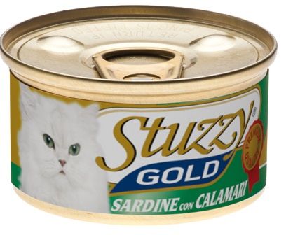 Консервы для кошек STUZZY GOLD Сардины с кальмарами в собственном соку 0,085 кг.