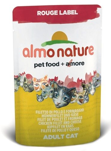 Паучи для кошек Almo Nature Rouge Label Chicken Fillet&Cheese 0,055 кг.