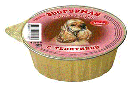 Консервы для собак ЗООГУРМАН суфле с телятиной 0,125 кг.
