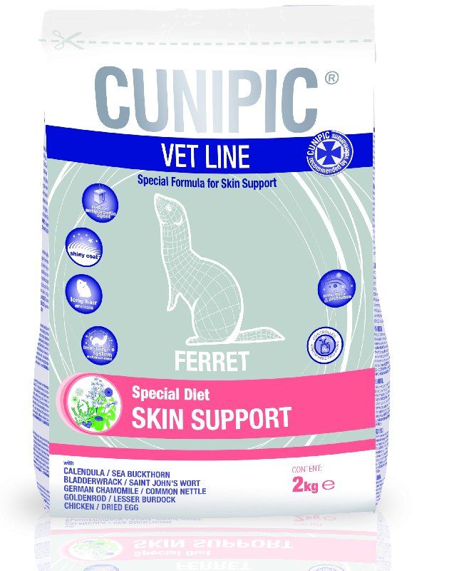 Корм для хорьков CUNIPIC Vet Line Ferrets Skin Support 2 кг.