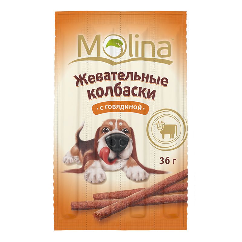 Лакомство для собак Molina колбаски из говядины 0,036 кг.