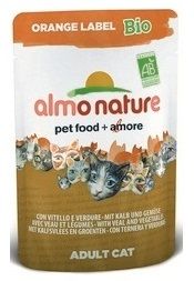 Паучи для кошек Almo Nature Orange Label Bio Cat Veal&Vegetables 0,07 кг.