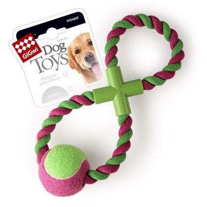 Игрушка для собак GiGwi мяч на веревке-восьмерке