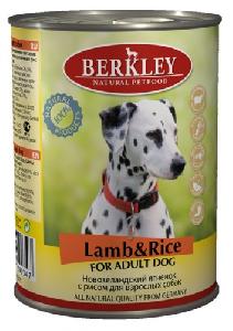Консервы для собак Berkley ягненок с рисом 0,4 кг.
