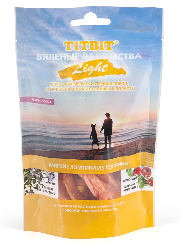 Лакомство для собак TiTBiT Light Мягкие ломтики из телятины 0,04 кг.