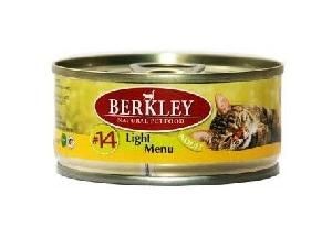 Консервы для кошек Berkley №14: легкая формула - телятина и кролик 0,1 кг.