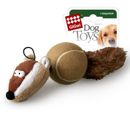 Игрушка для собак GiGwi барсук с пищалкой и мячом
