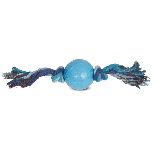 Игрушка для собак Triol Мяч с веревкой цельно-резина 170 мм.